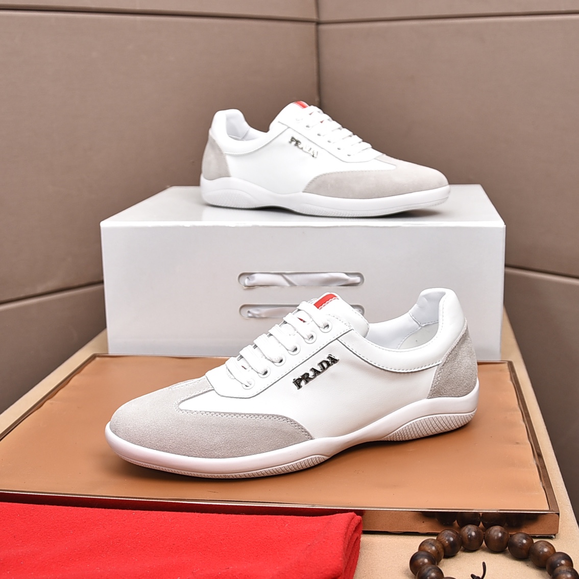 Prada 2023 Leather Sneakers - Italian Calfskin, Comfortable & Stylish 4 i1676743820 8169 2