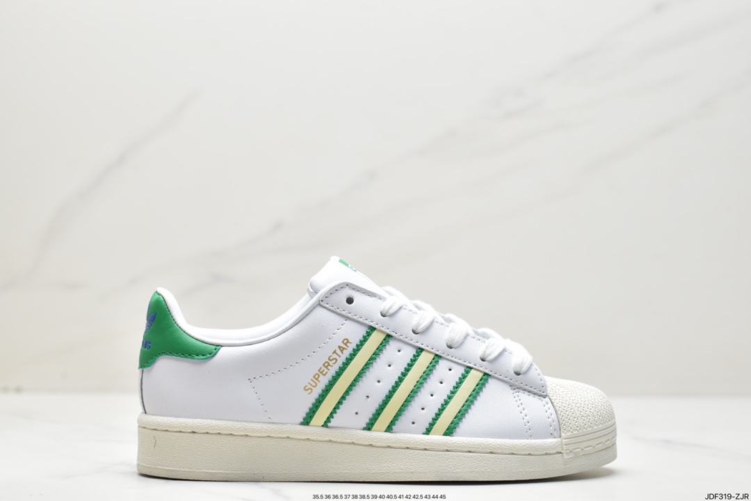 Adidas Clover Originals Superstar ”Sail/Green/Lace” shell toe sneakers GY3366