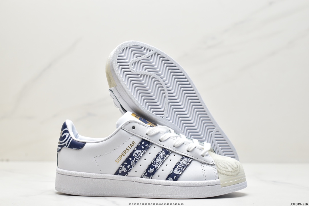 Adidas Clover Originals Superstar ”Sail/Green/Lace” shell toe sneakers GY3366