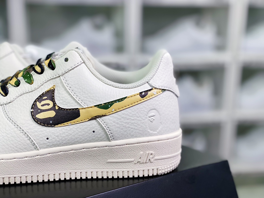 240 Air Force 1 Sta Low”Camo”空军一号低帮经板鞋“米白黑绿迷彩”AA1365-118