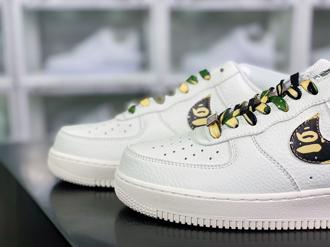 240 Air Force 1 Sta Low”Camo”空军一号低帮经板鞋“米白黑绿迷彩”AA1365-118