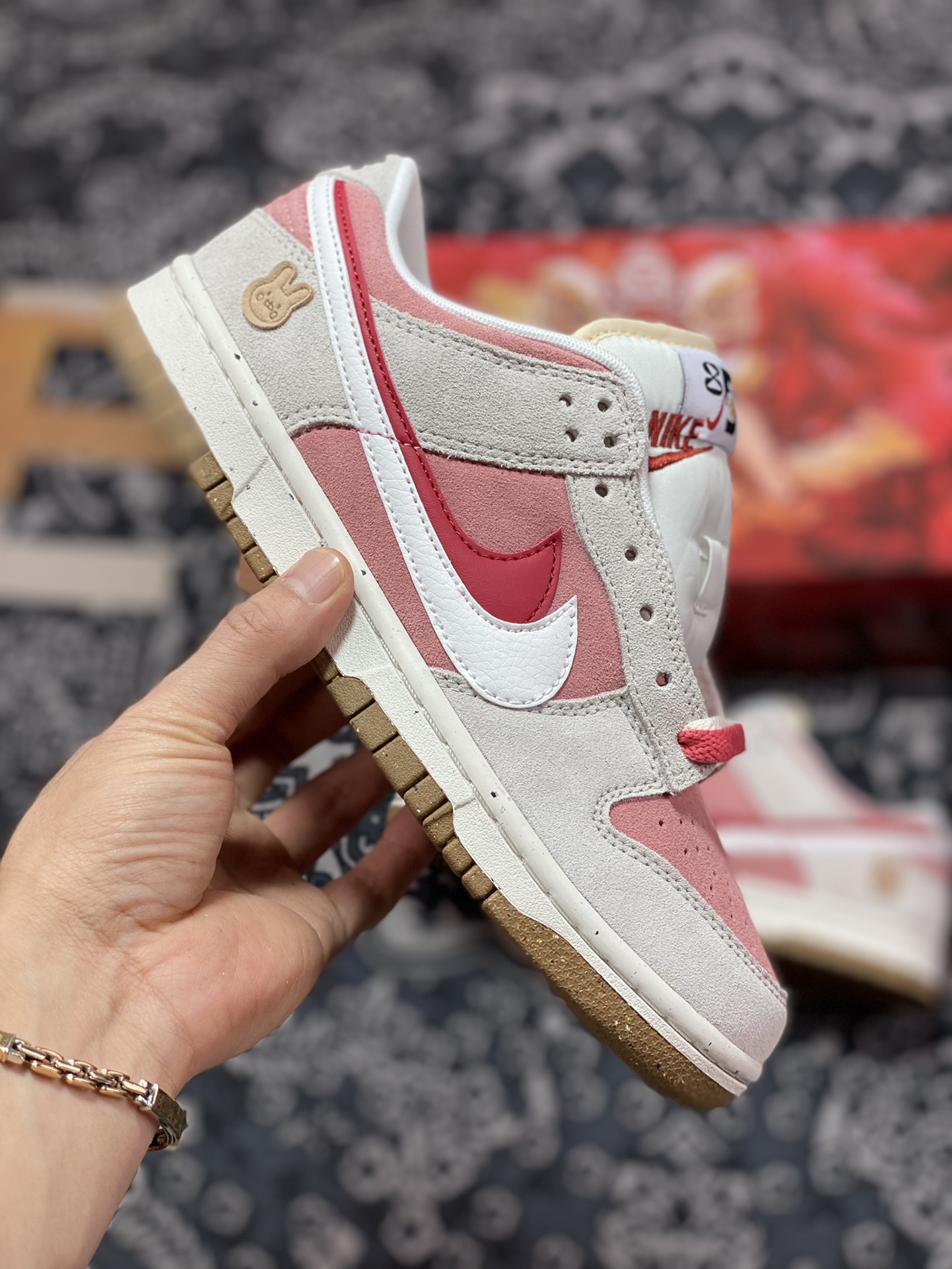 280 Nike SB Dunk Low SE”85 Double Swoosh/Grey/Pink/Rabbit” 扣篮系列低帮DO9457-117