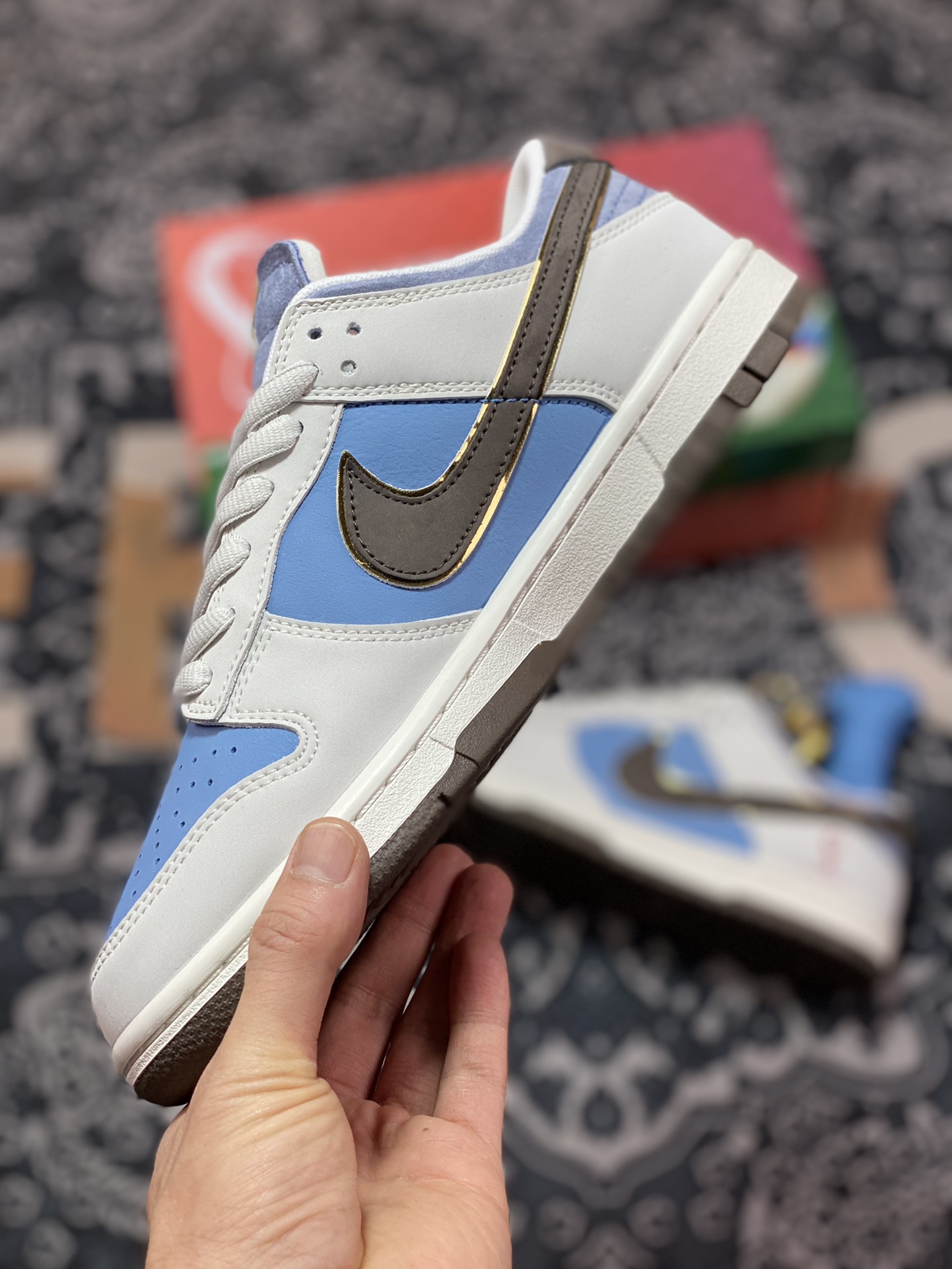 360 Nike SB Dunk Low”FIFA World Cup Qatar 2022”扣篮板鞋“阿根廷灰蓝深棕金球边”AT2022-688