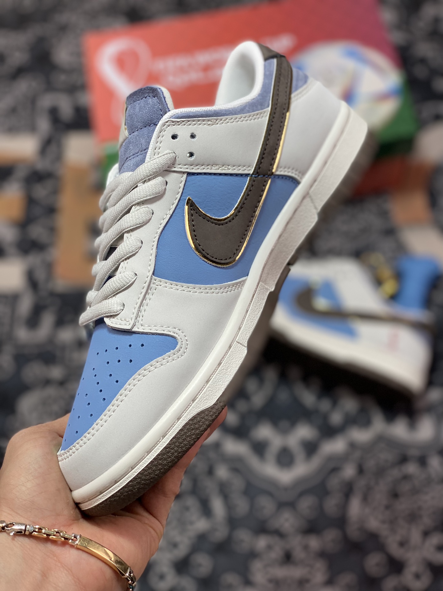 360 Nike SB Dunk Low”FIFA World Cup Qatar 2022”扣篮板鞋“阿根廷灰蓝深棕金球边”AT2022-688