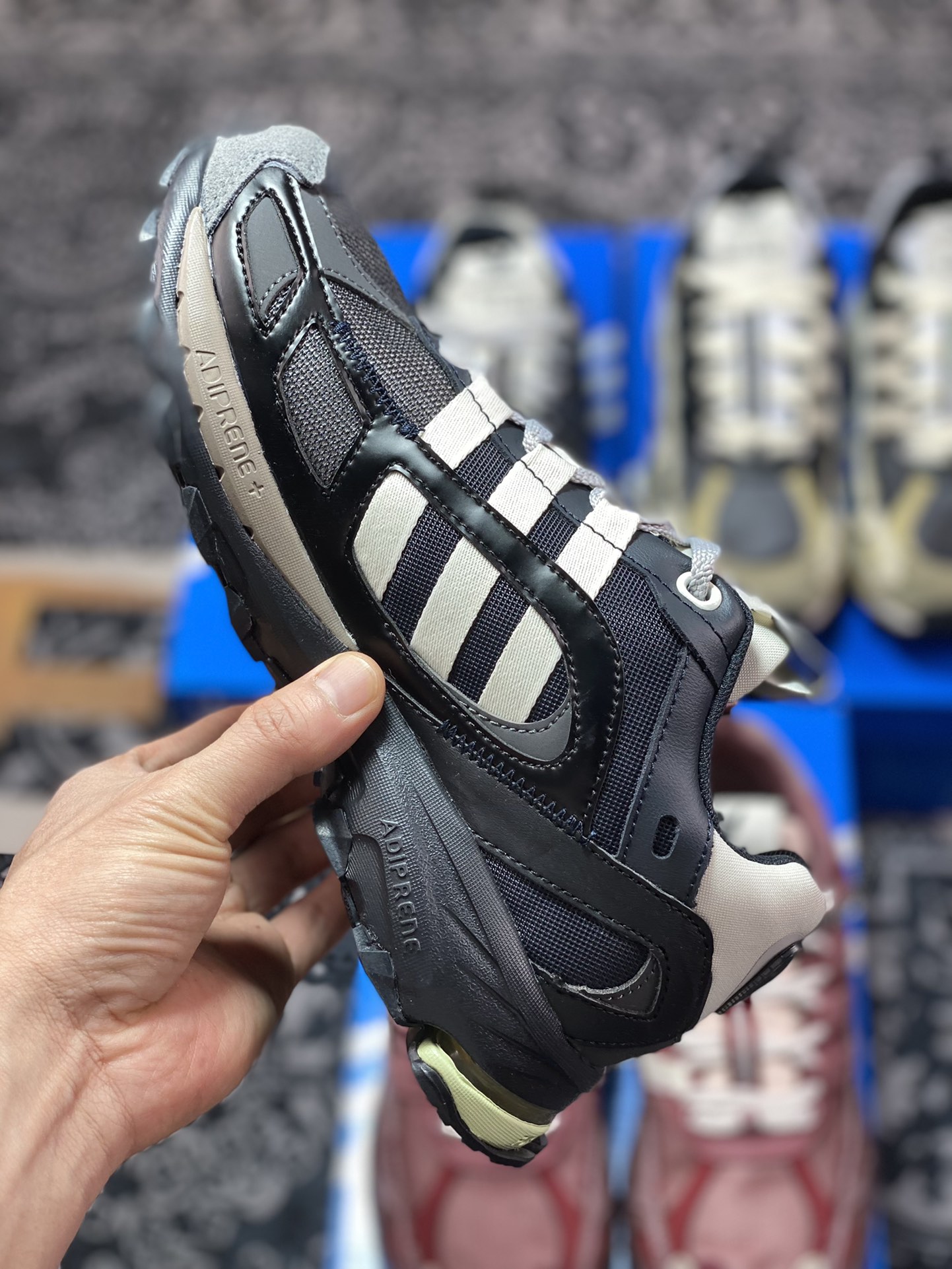 Song For The Mute x Adidas SFTM-001 Shadowturf Shadow Frisbee Jogging Shoes ”Black Gray Blue” HQ3939