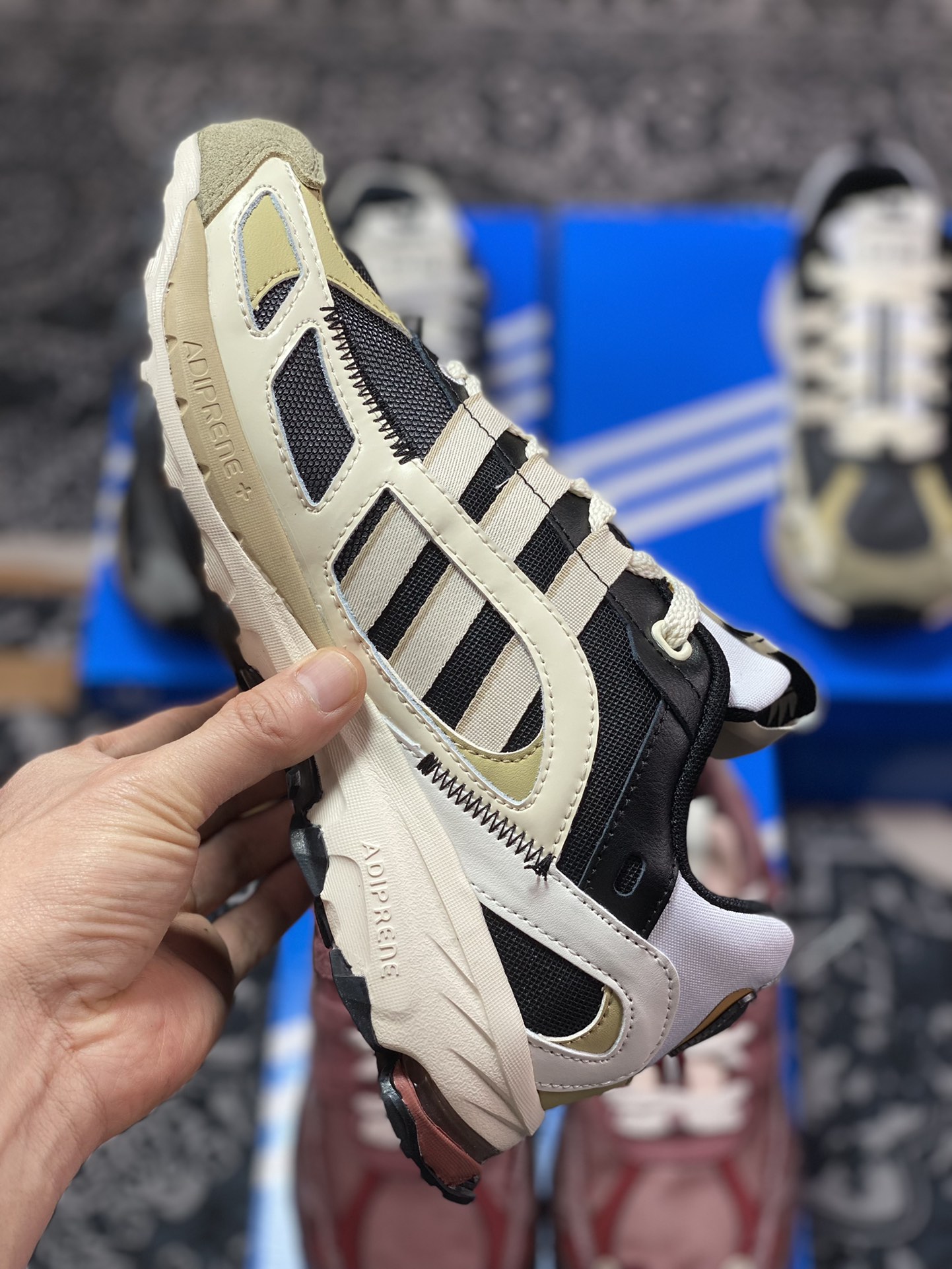 Song For The Mute x Adidas SFTM-001 Shadowturf Shadow Turf Jogging Shoes ”Black and White Beige” GY7017