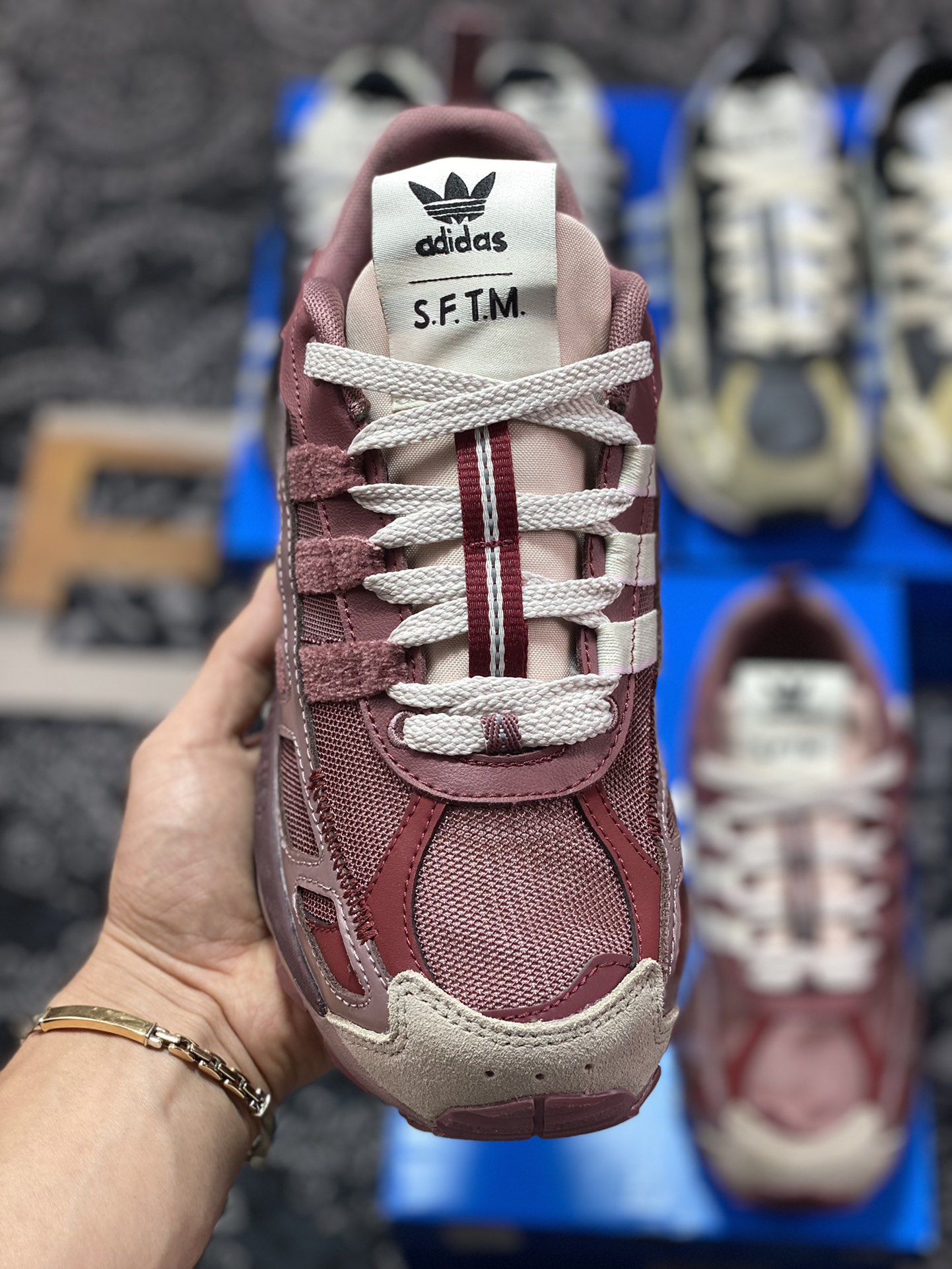 Song For The Mute x Adidas SFTM-001 Shadowturf Shadow Turf Jogging Shoes ”Raspberry Red Beige” HQ3940