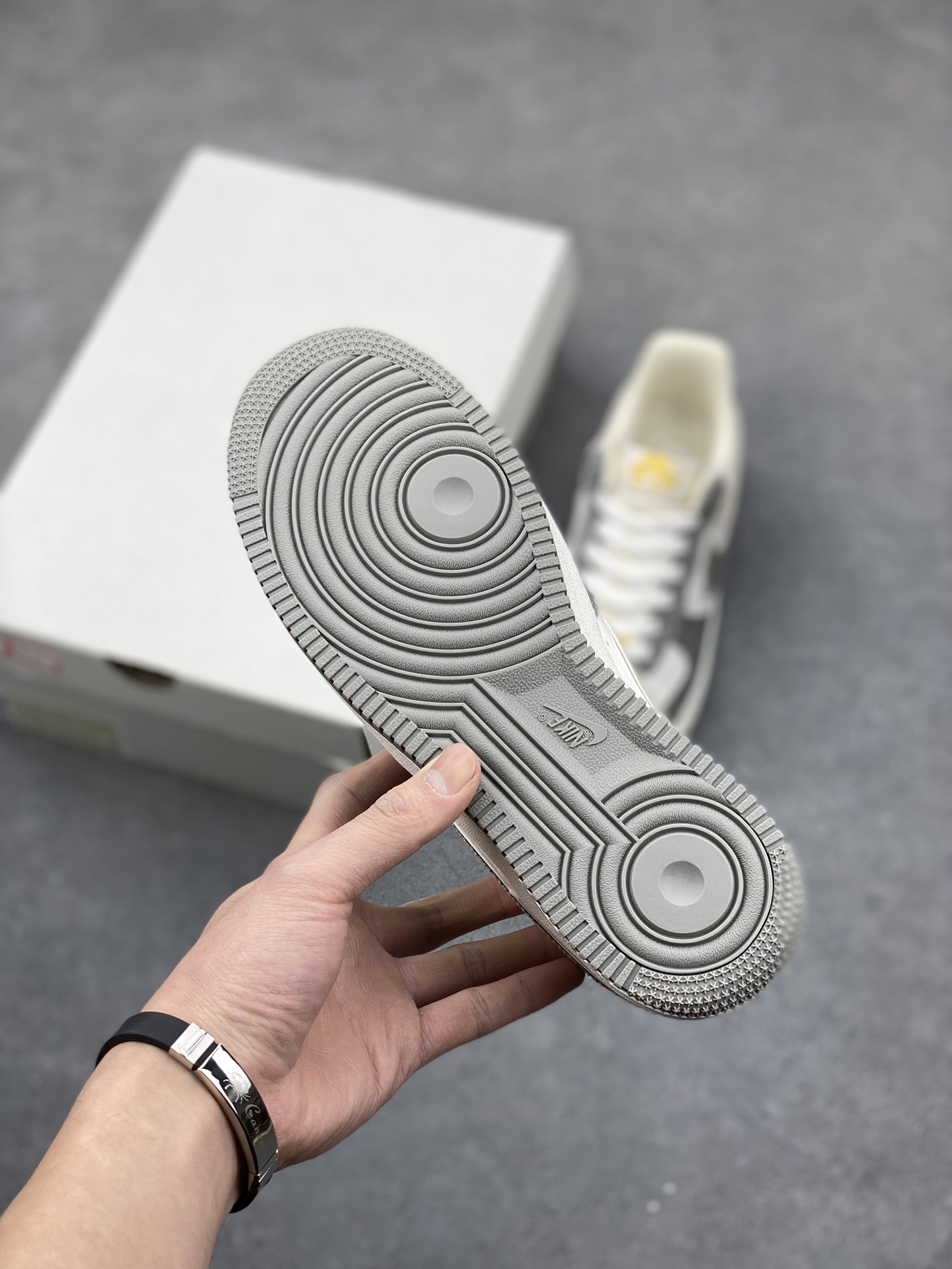 Nike Air Force 1 '07 Low Gray Gold Sneakers, Comfortable Walking Shoes 7 i1676787215 1421 5