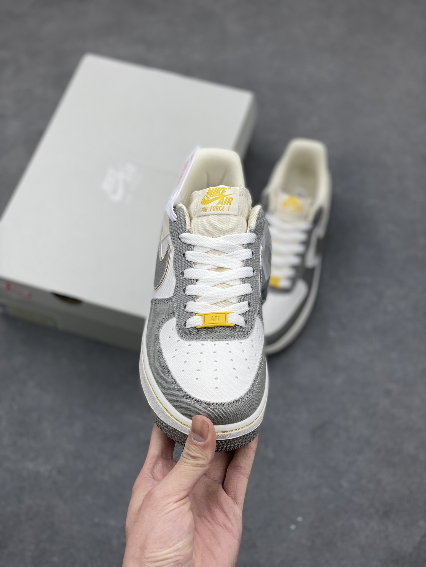 Nike Air Force 1 '07 Low Gray Gold Sneakers, Comfortable Walking Shoes 3 i1676787215 7570 1