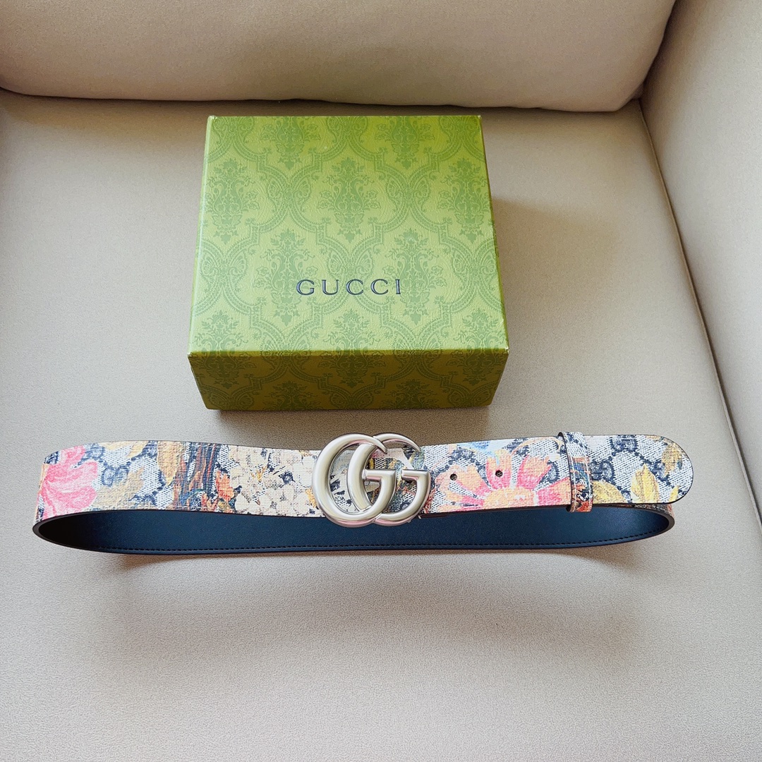 Gucci Men’s Belt: Top Quality, GG Supremepvc, Double-G Elements, 4.0 Cm Width - 图片 5