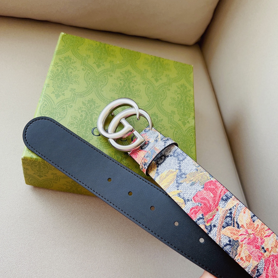 Gucci Men’s Belt: Top Quality, GG Supremepvc, Double-G Elements, 4.0 Cm Width - 图片 3