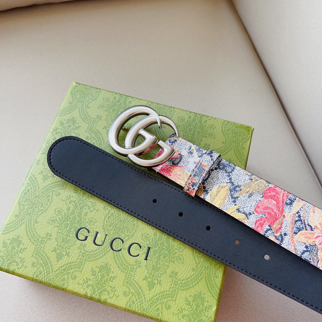 Gucci Men’s Belt: Top Quality, GG Supremepvc, Double-G Elements, 4.0 Cm Width - 图片 2