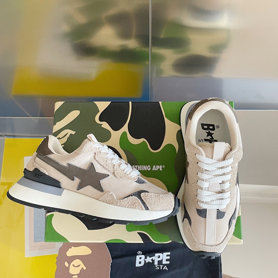 BAPE STATM Sneakers: Classic Style with Colorful Updates for Leisure and Running - 图片 2