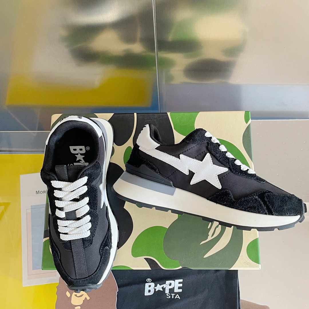 BAPE STA: Retro Sneakers for Couples and Leisure, Top Quality Materials - 图片 3