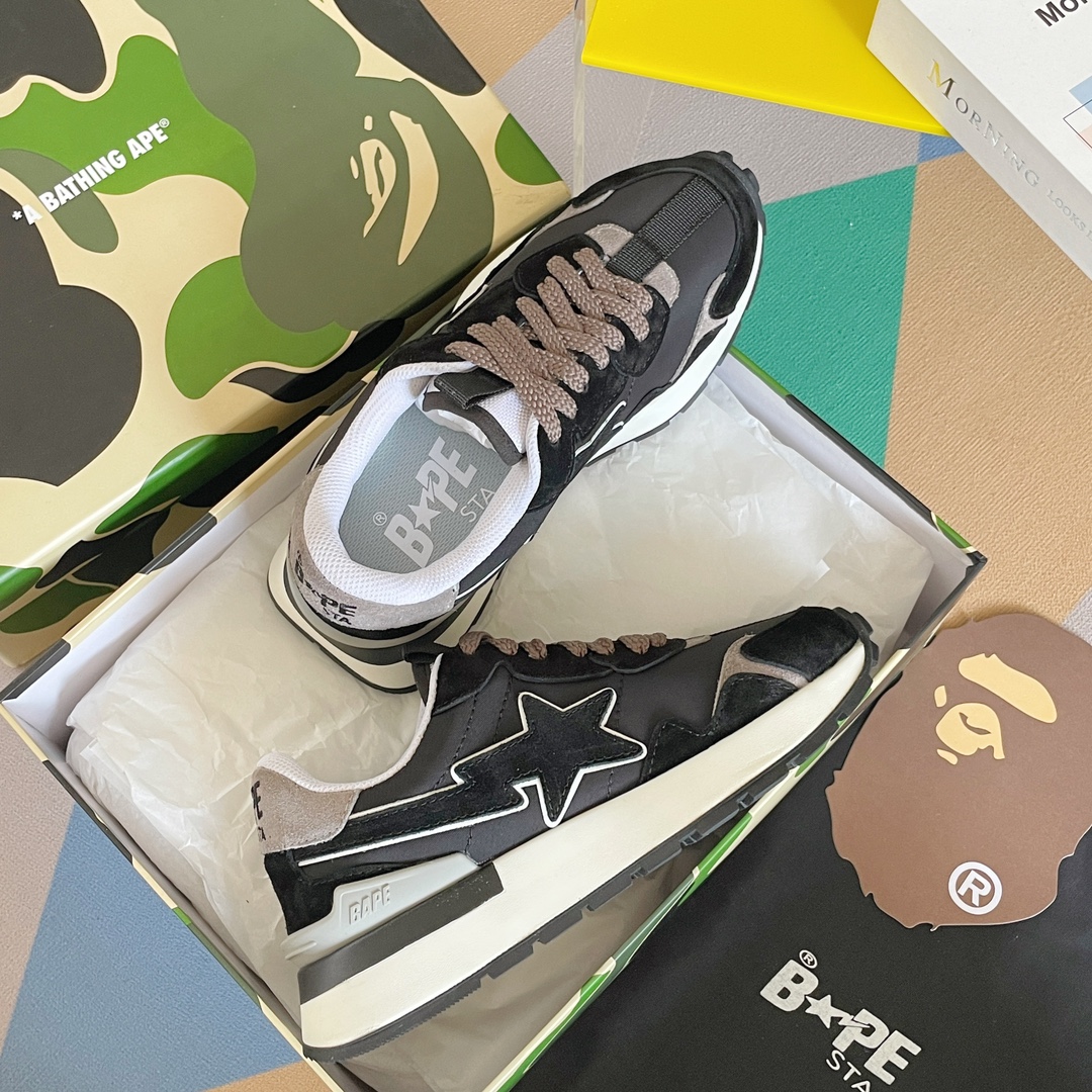 BAPE STA: Retro Sneakers for Couples and Leisure, Top Quality Materials - 图片 4