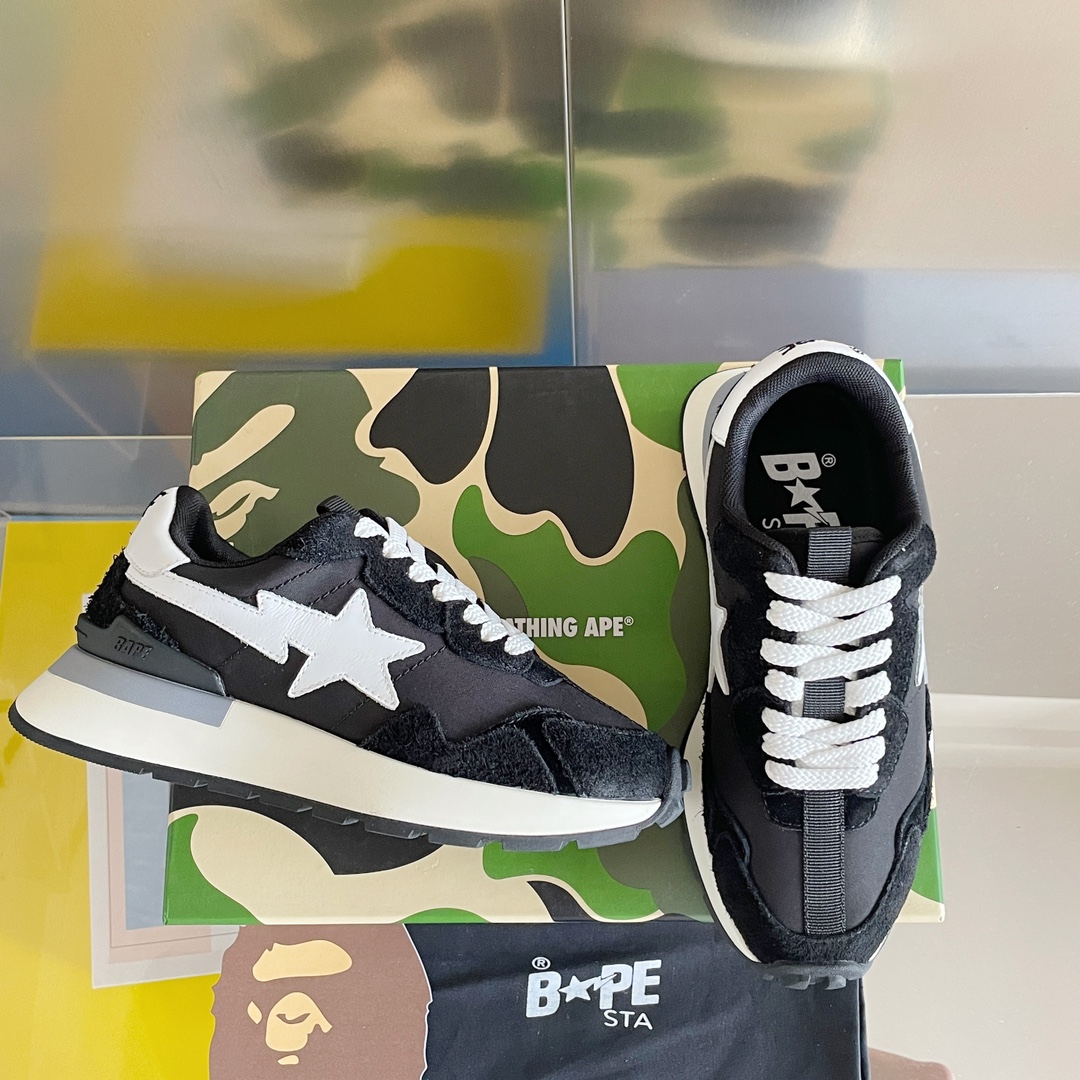 BAPE STA: Retro Sneakers for Couples and Leisure, Top Quality Materials - 图片 2