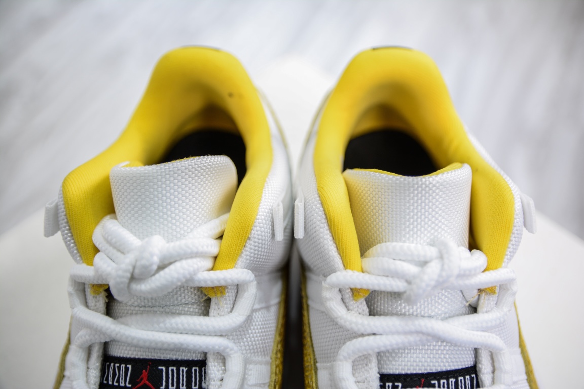 Foreign trade Air Jordan AJ11 Low ”Yellow Python” white and yellow snake pattern low top AH7860-107