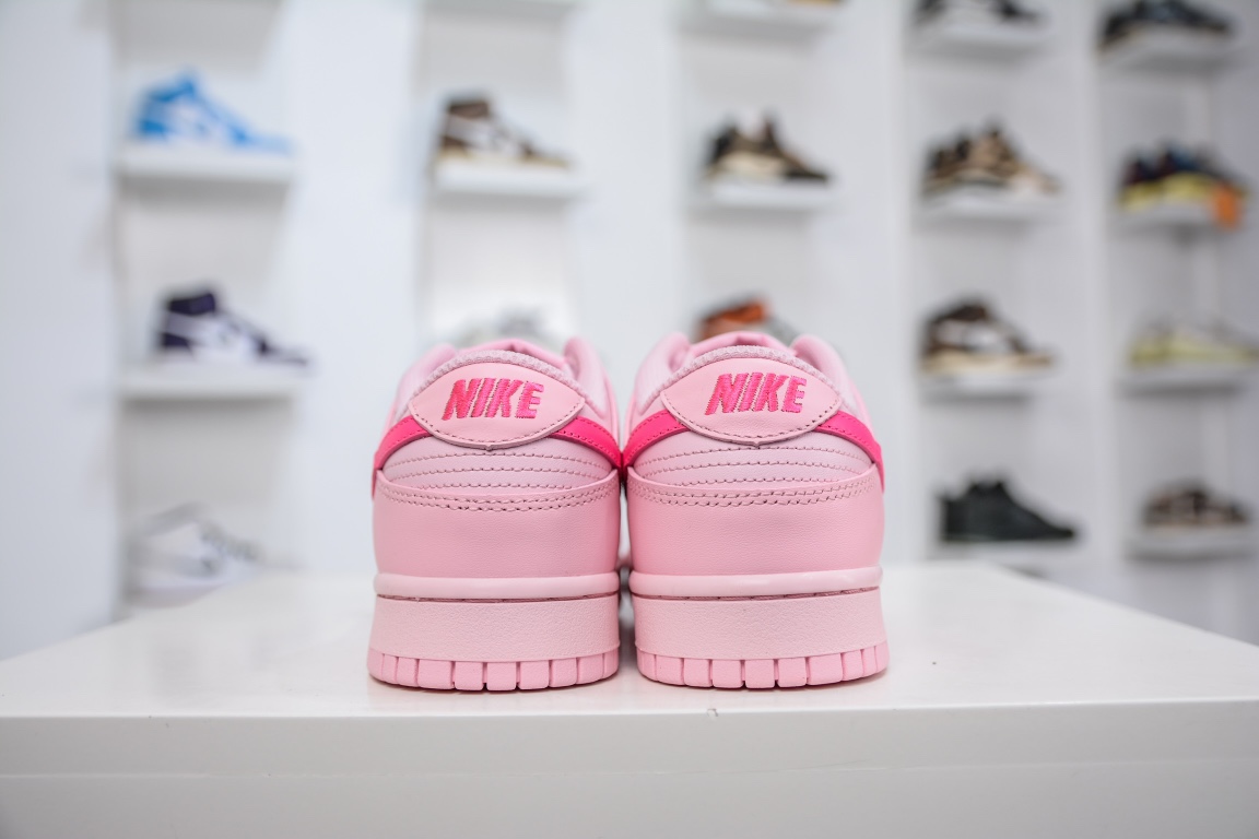 280 原装Nike SB Dunk Low（GS）”Triple Pink”芭比粉 DH9765-600