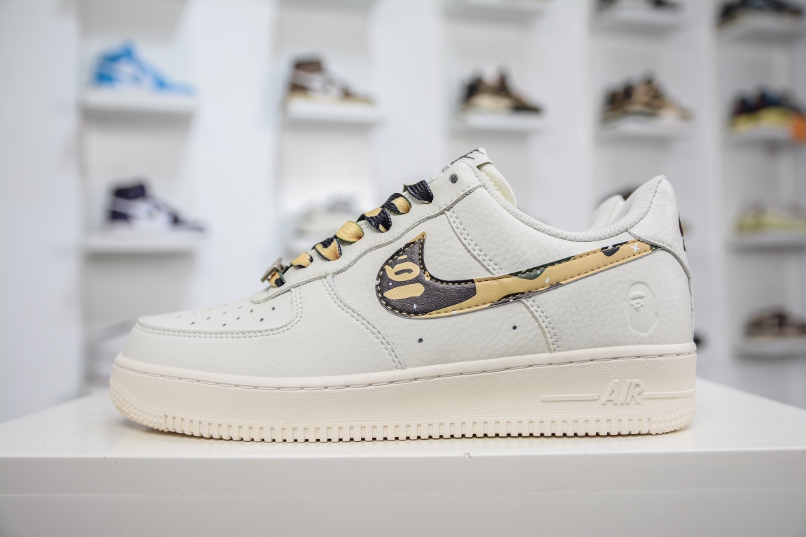 240 潮流教父nigo品牌 Bape×Nike Air Force 1 Low“迷彩配色”空军一号AA1365-118