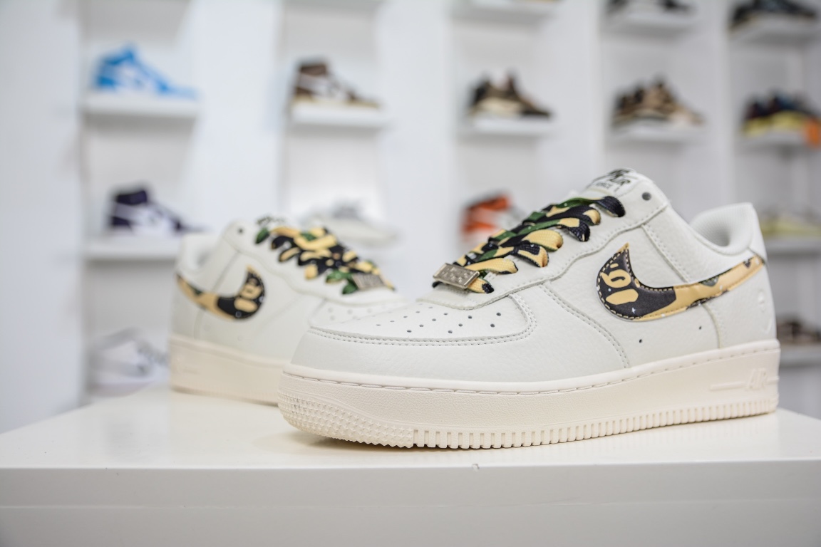 240 潮流教父nigo品牌 Bape×Nike Air Force 1 Low“迷彩配色”空军一号AA1365-118