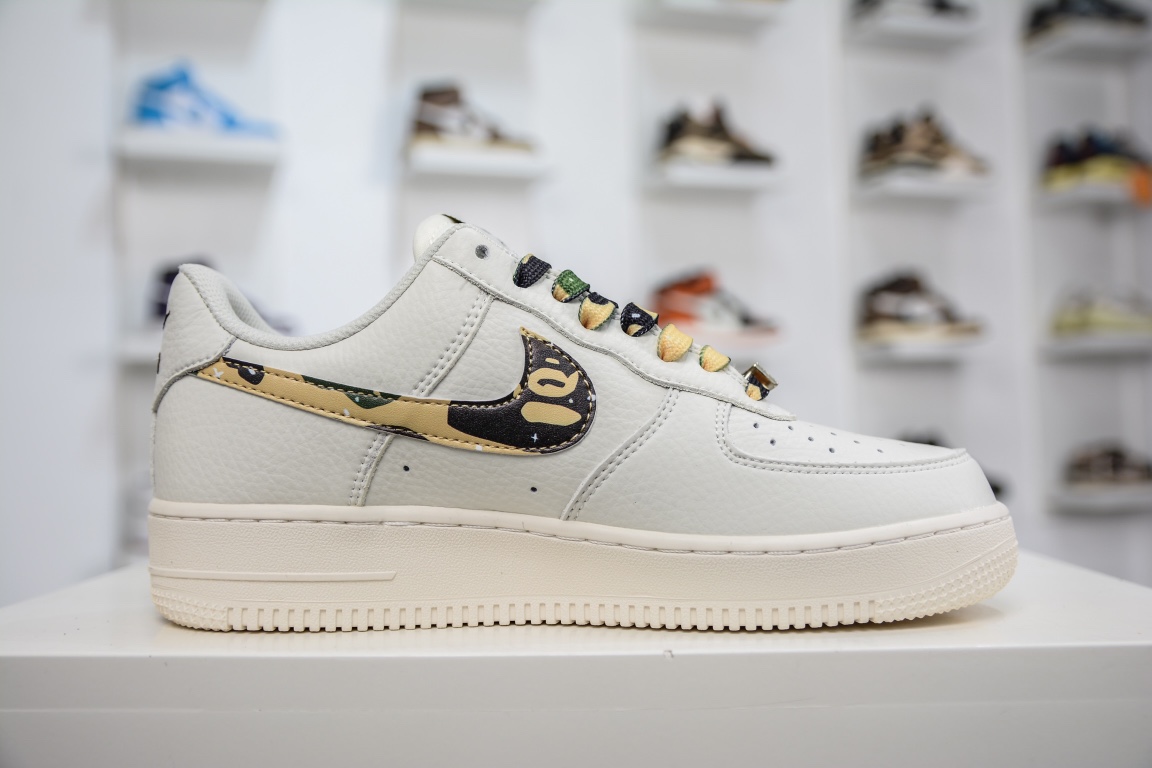 240 潮流教父nigo品牌 Bape×Nike Air Force 1 Low“迷彩配色”空军一号AA1365-118