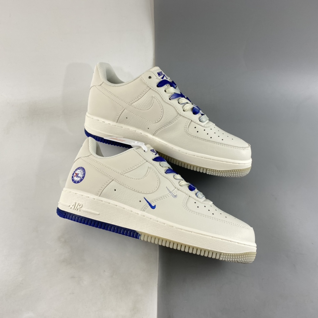 P260 Nike Air Force 1'07 Low 米蓝白 费城76人 板鞋 AI5696-103