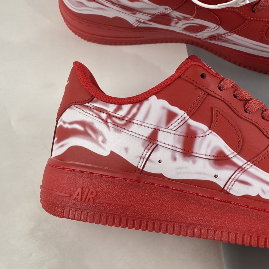 P220 Nike Air Force 1'07 Low 大红色 透视骨头X光 万圣节限定配色 CU8067-600