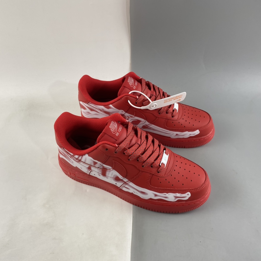 P220 Nike Air Force 1'07 Low 大红色 透视骨头X光 万圣节限定配色 CU8067-600