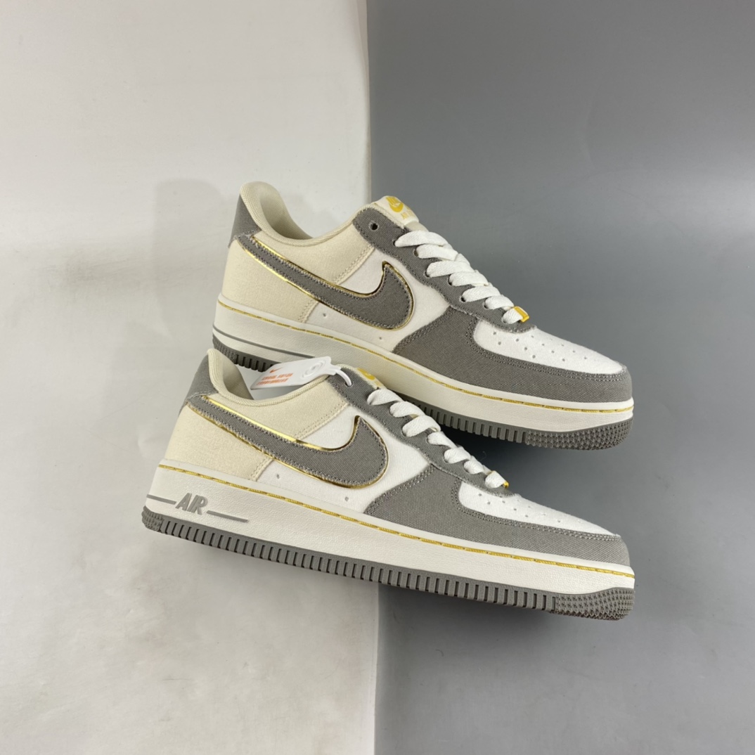 P200 Nike Air Force 1'07 Low 米灰金 空军一号帆布低帮休闲板鞋 315122-666