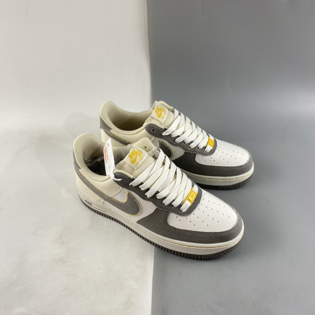 P200 Nike Air Force 1'07 Low 米灰金 空军一号帆布低帮休闲板鞋 315122-666