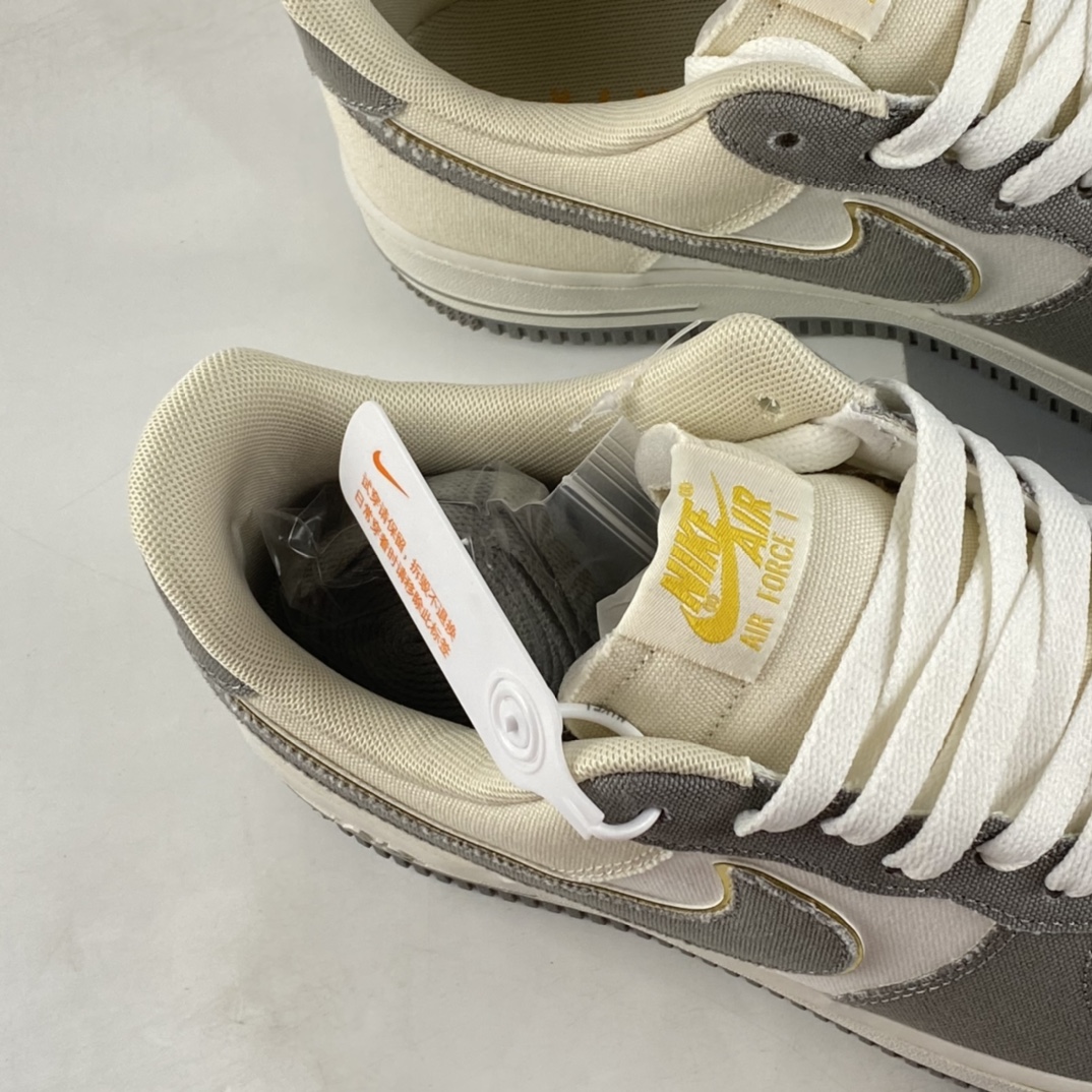 P200 Nike Air Force 1'07 Low 米灰金 空军一号帆布低帮休闲板鞋 315122-666