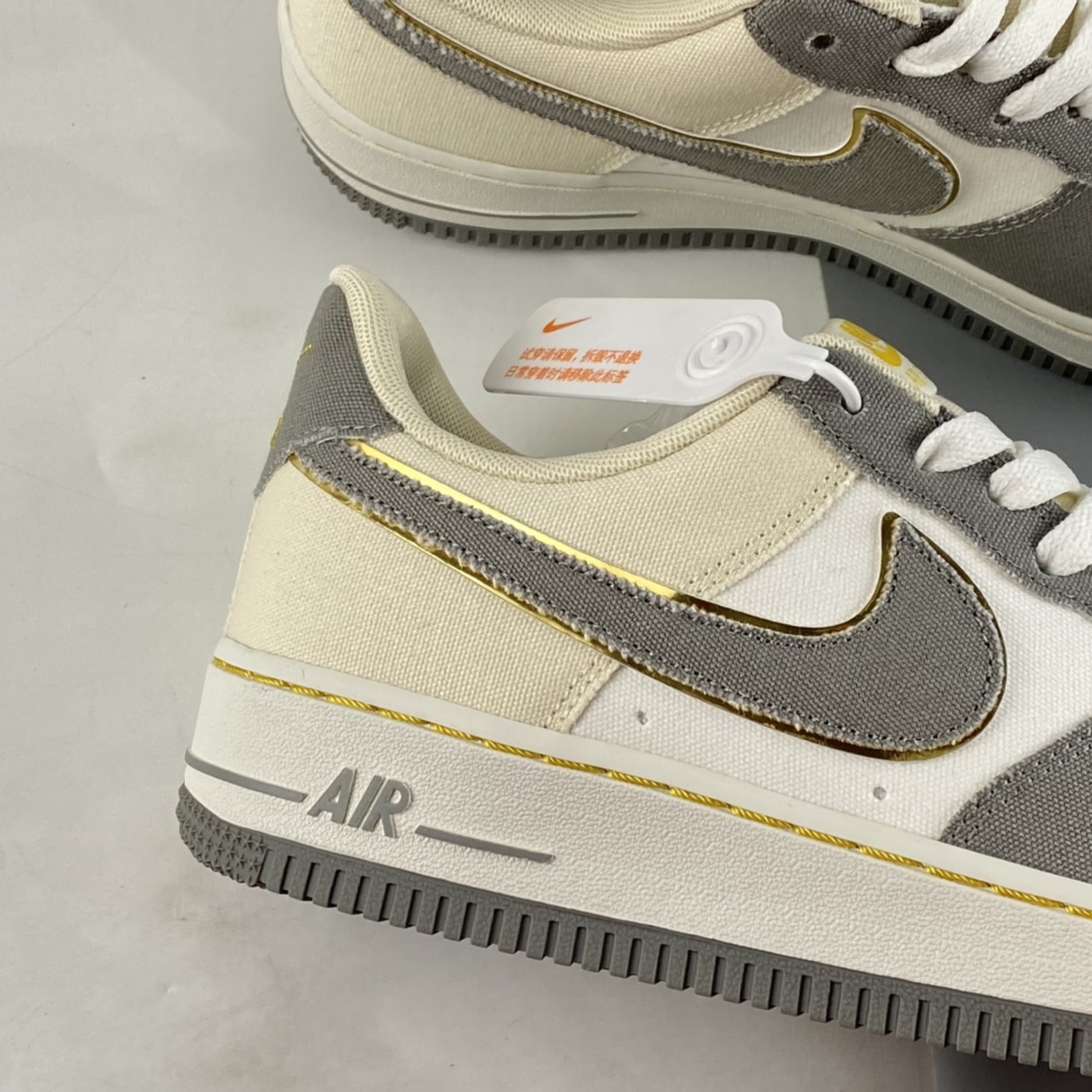 P200 Nike Air Force 1'07 Low 米灰金 空军一号帆布低帮休闲板鞋 315122-666