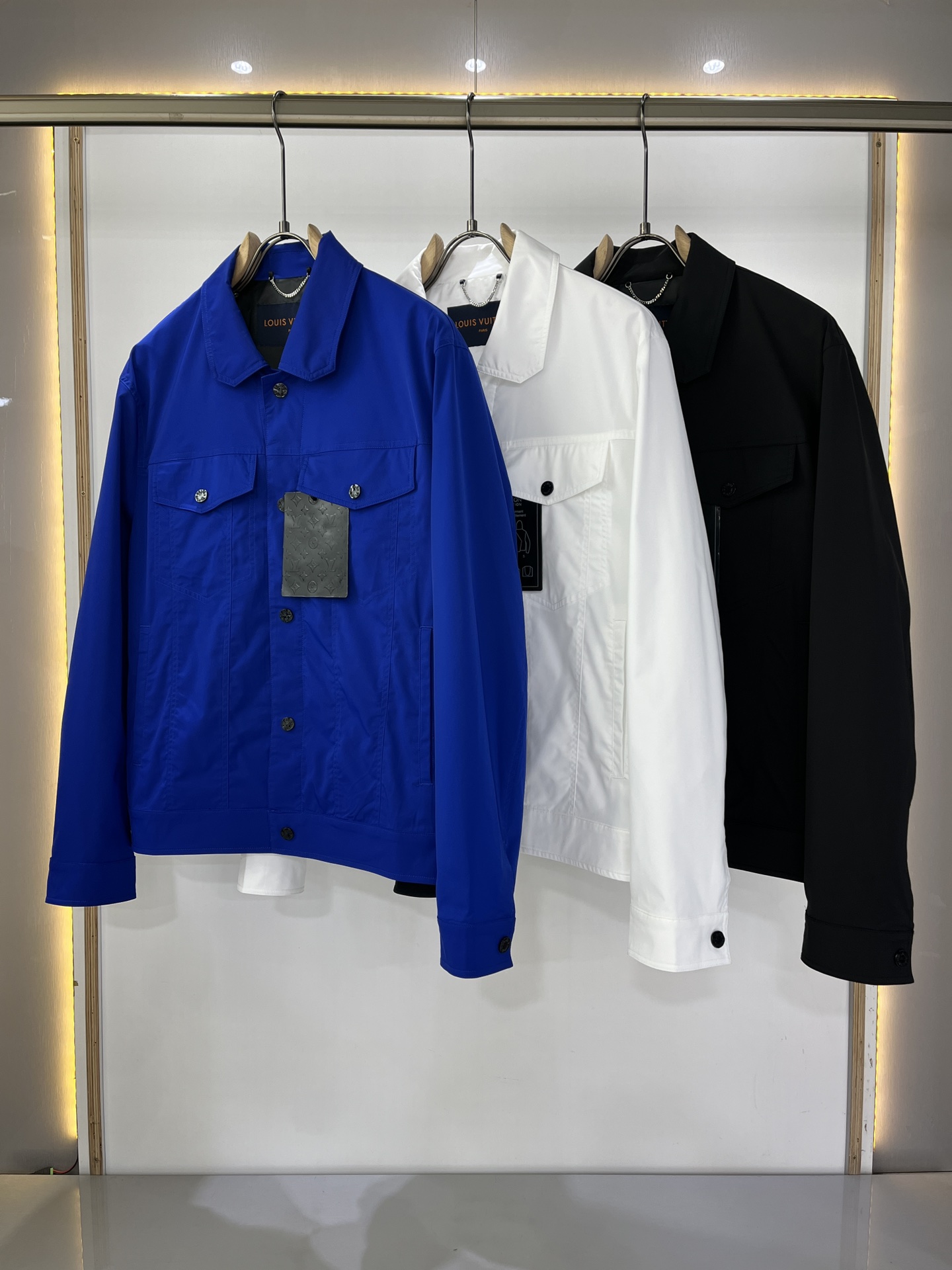 Louis Vuitton Clothing Coats & Jackets Black Blue White