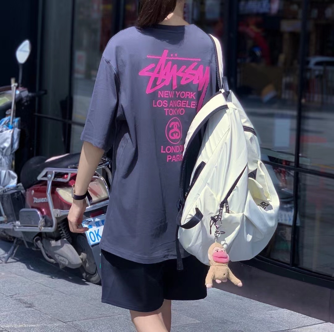 Stussy Red Grey Suit: Hip-Hop Style with Comfortable Cotton Fabric & Adjustable Sizes - 图片 4