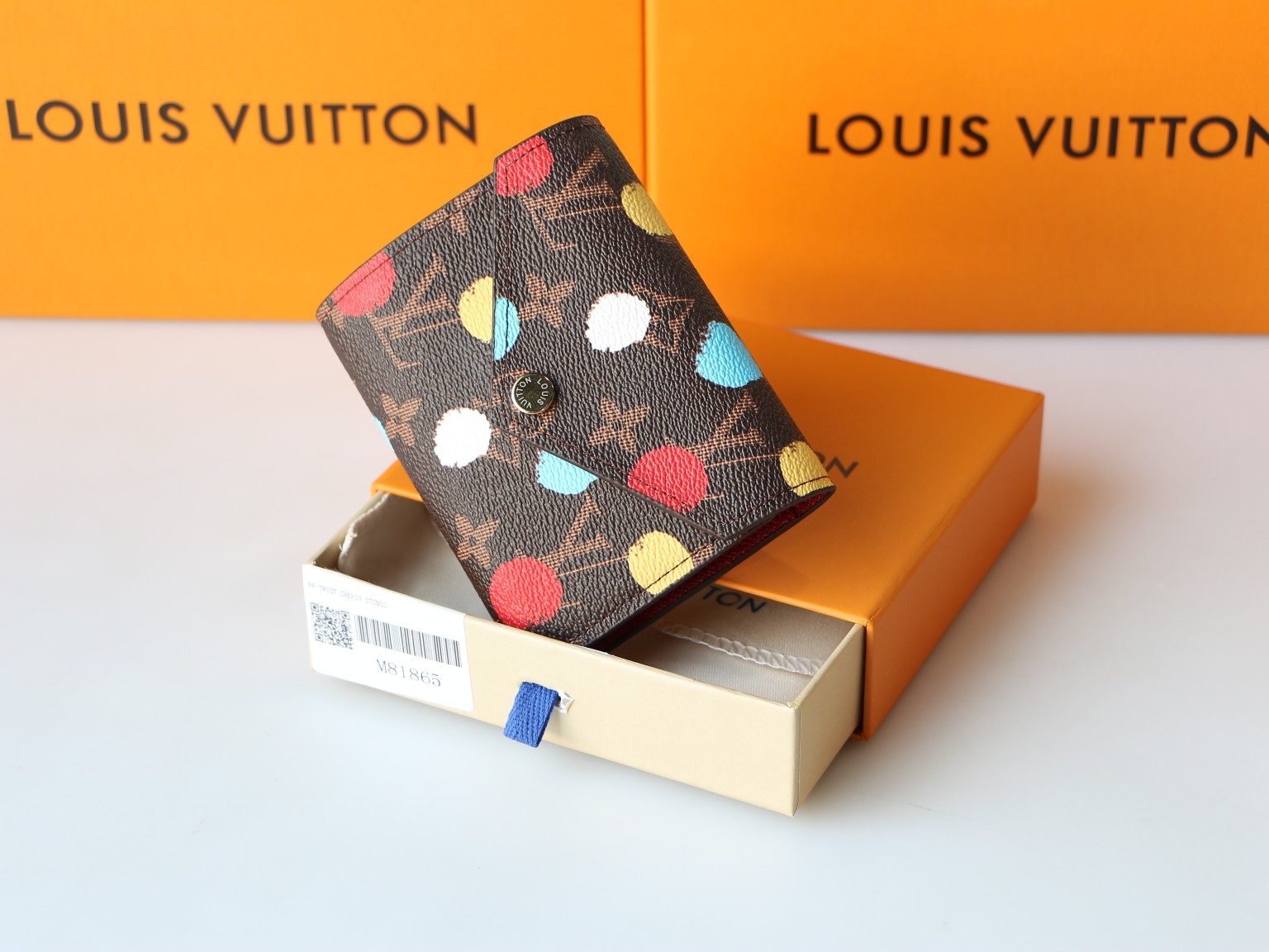 YK Victorine Wallet x Kusama Collaboration Front View