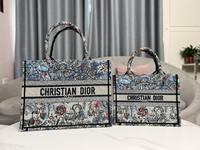 Dior Book Tote Handbags Tote Bags Embroidery Denim