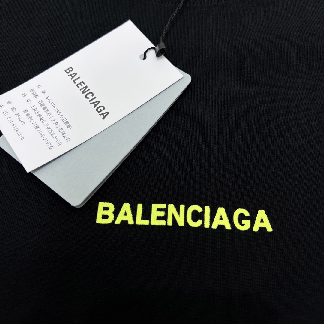 180 Balenciaga/巴黎世家BLCG 荧光英文字母印花短袖T恤