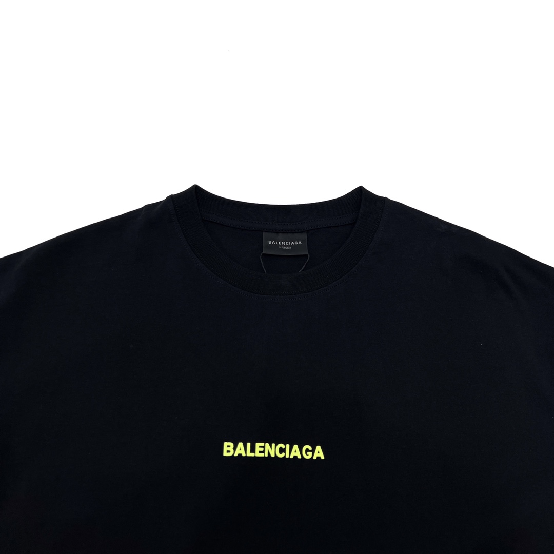 180 Balenciaga/巴黎世家BLCG 荧光英文字母印花短袖T恤