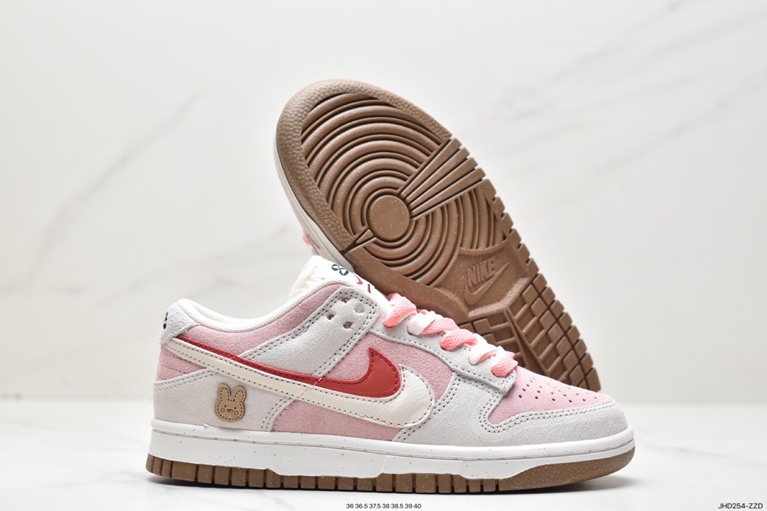190 SB Dunk Low SE”85 Double Swoosh/Grey/Pink/Rabbit”扣篮板鞋“麂皮浅灰粉红双钩小兔” DO9457-117