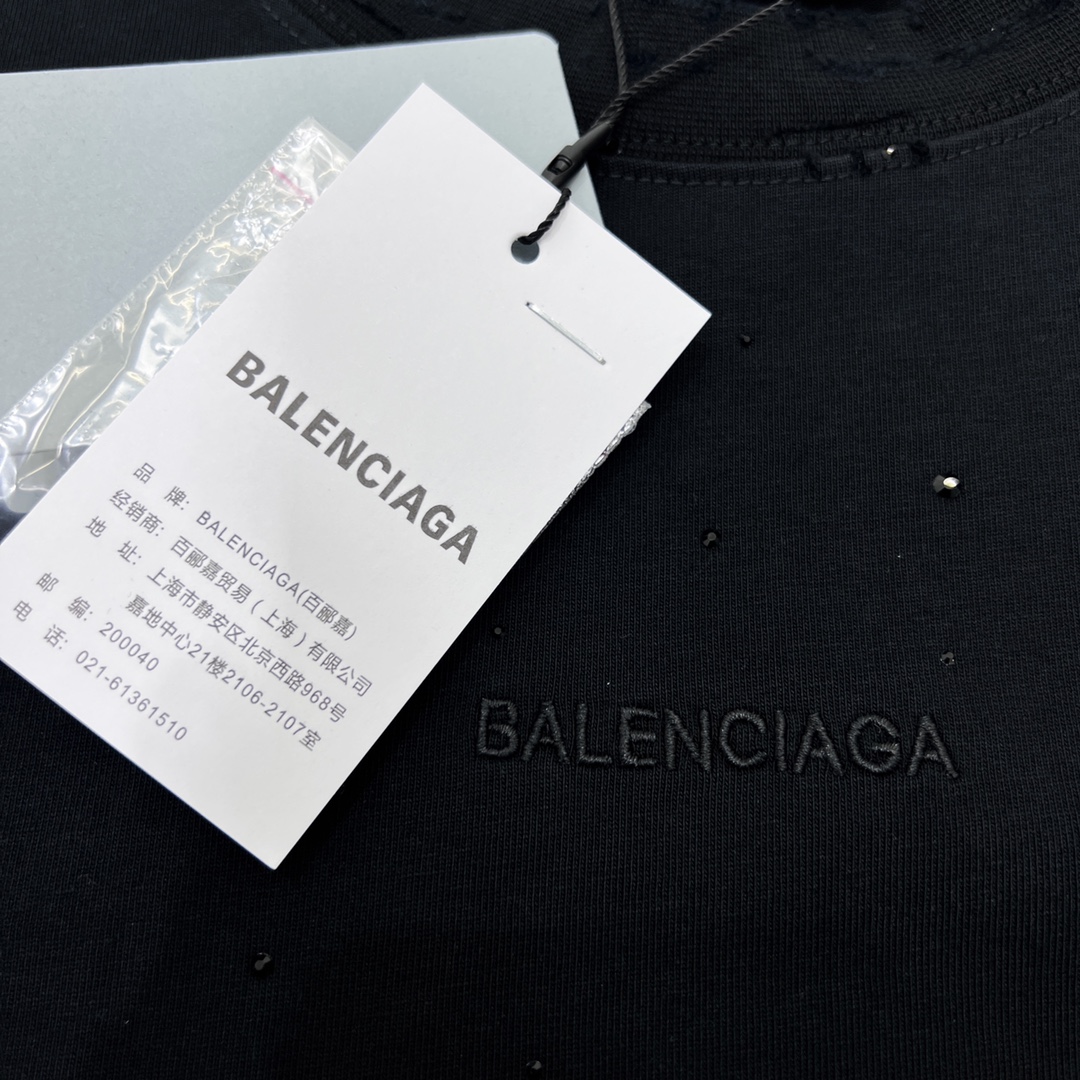 210 Balenciaga/巴黎世家BLCG 满天星字母刺绣短袖T恤