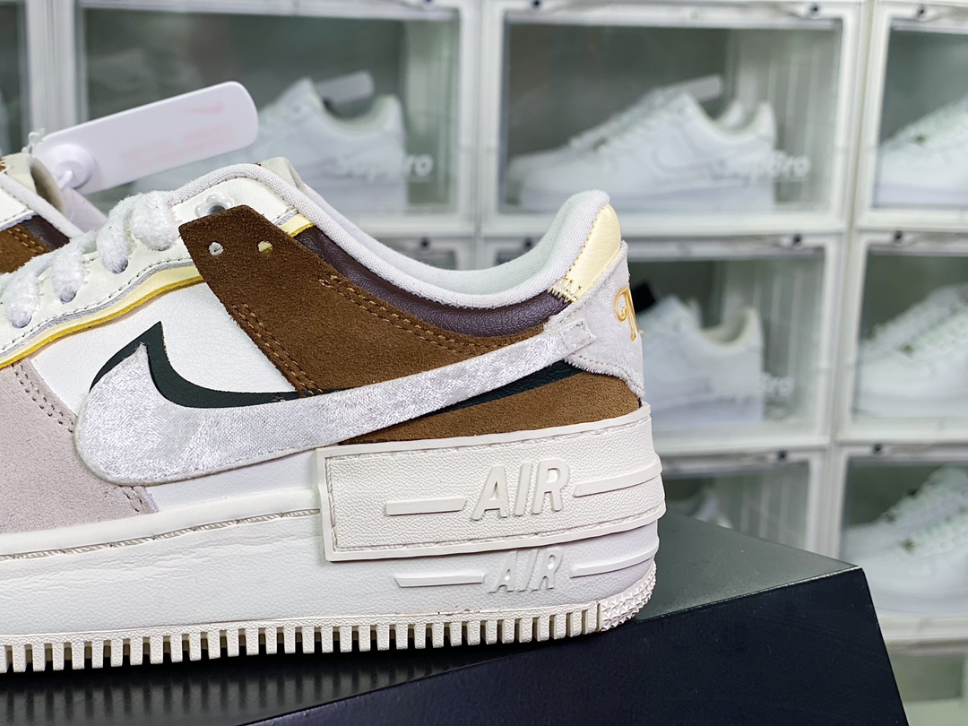 200 WMNS Air Force 1 Shadow”Black Bow”空军一号板鞋“白灰棕蝴蝶结”FB1857-111
