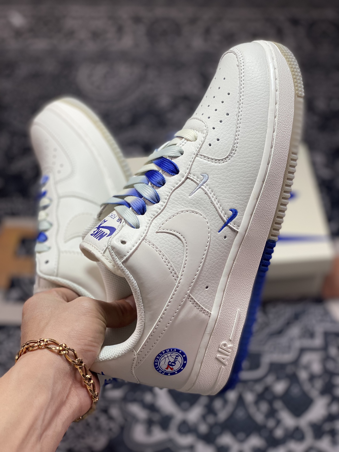 260 Nike Air Force 1’07 Low QS”Sail/Deep Blue/Philadelphia 76ers”空军一号AI5696-103