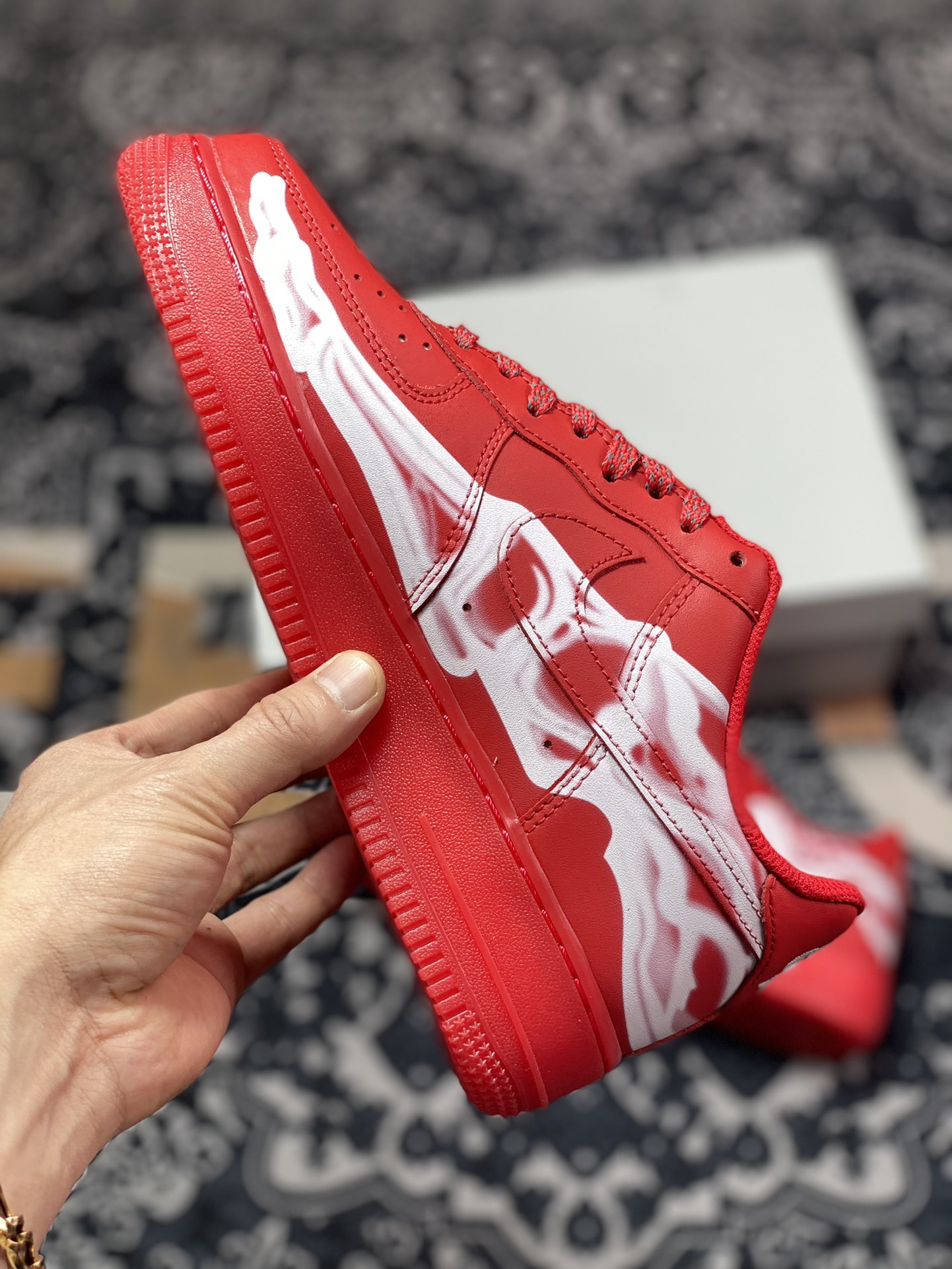 220 Nike Air Force 1 Low '07”Red/Skeleton” “皮革大红白脚骨透视X光” CU8067-600