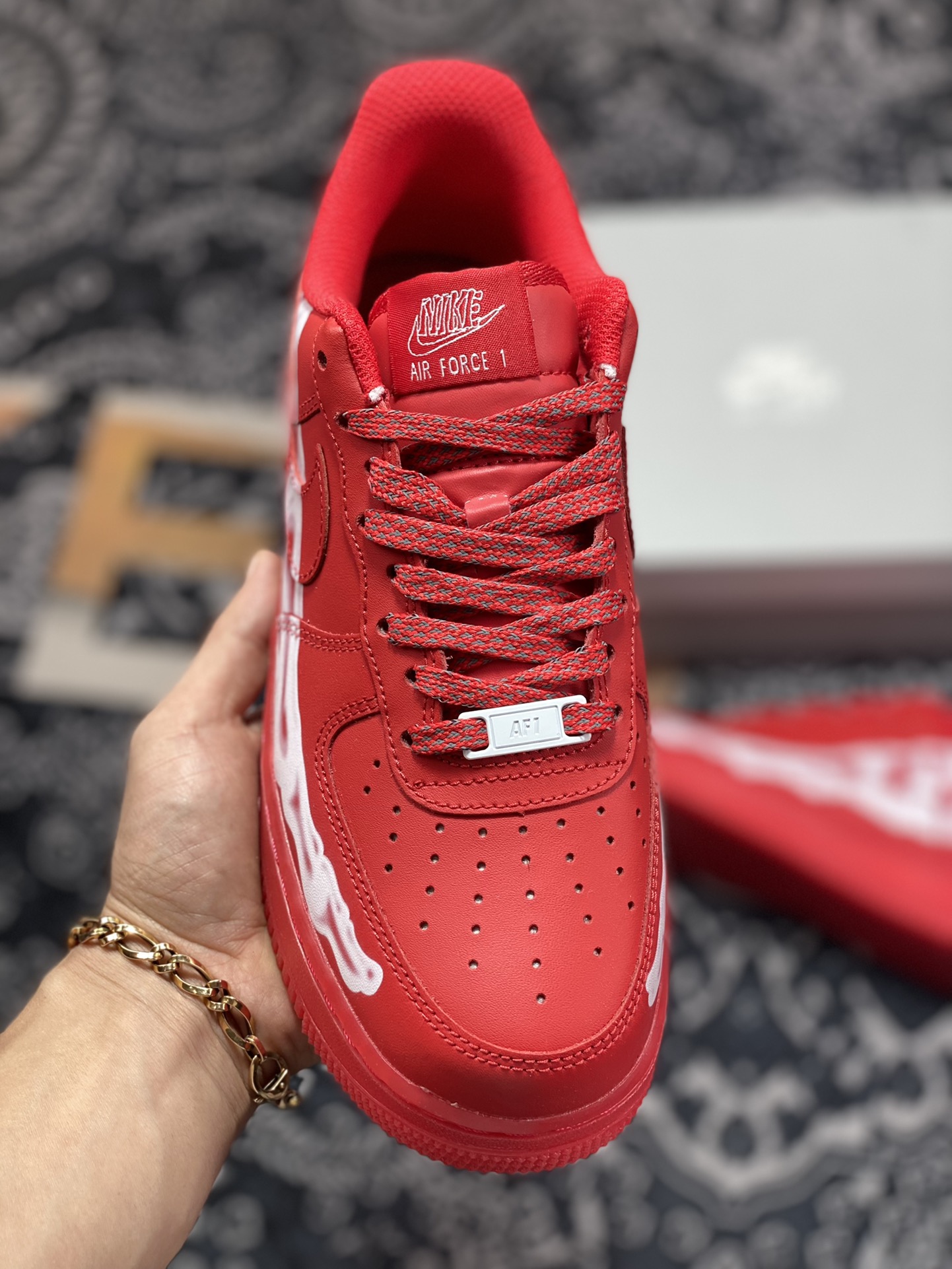 220 Nike Air Force 1 Low '07”Red/Skeleton” “皮革大红白脚骨透视X光” CU8067-600