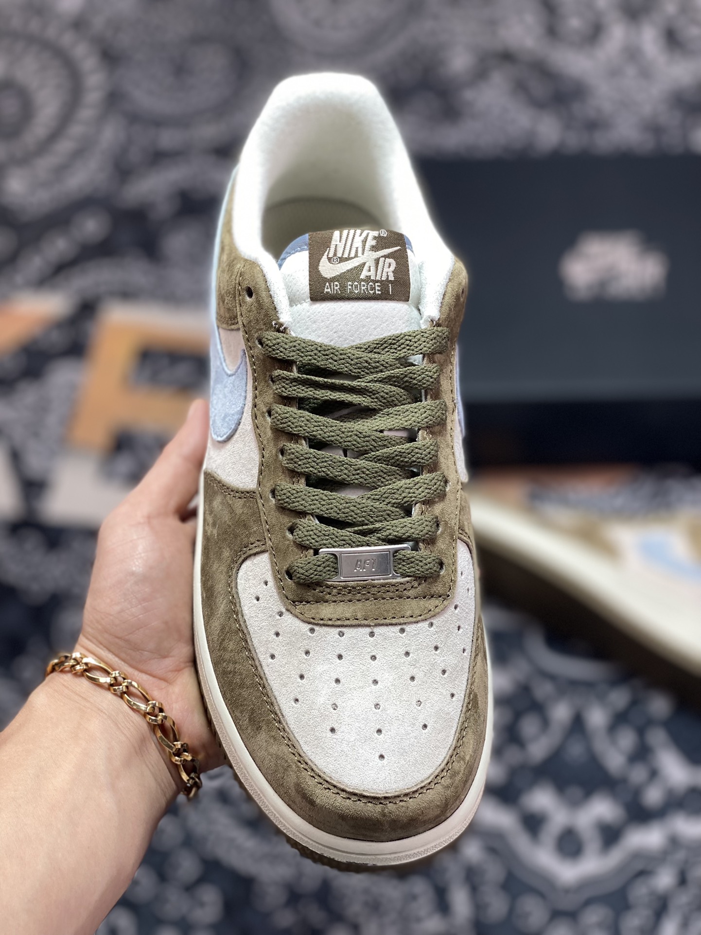 260 Nike Air Force 1′07 Low Suede”Moss Green/Grey”空军一号板鞋“麂皮青苔绿灰蓝”ZB2121-101