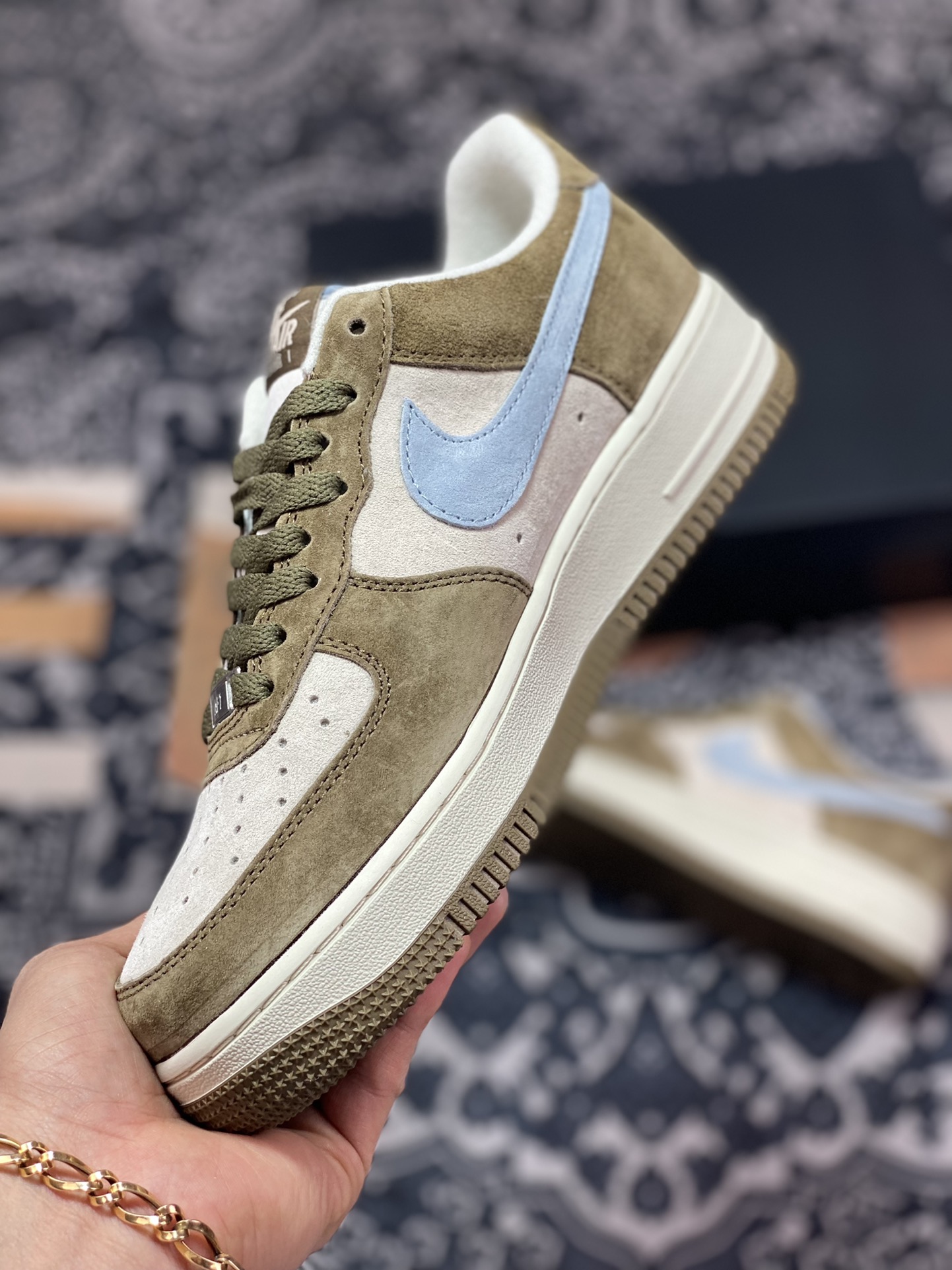 260 Nike Air Force 1′07 Low Suede”Moss Green/Grey”空军一号板鞋“麂皮青苔绿灰蓝”ZB2121-101