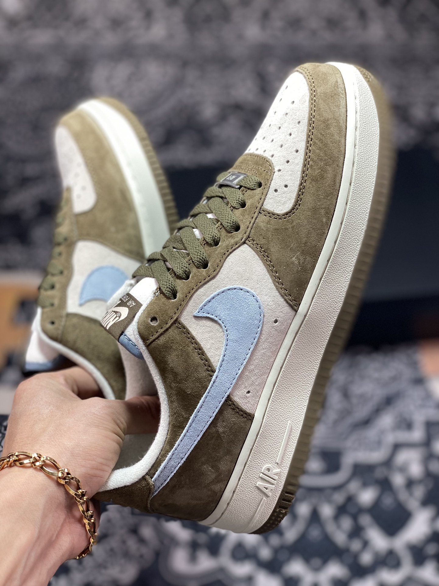 260 Nike Air Force 1′07 Low Suede”Moss Green/Grey”空军一号板鞋“麂皮青苔绿灰蓝”ZB2121-101