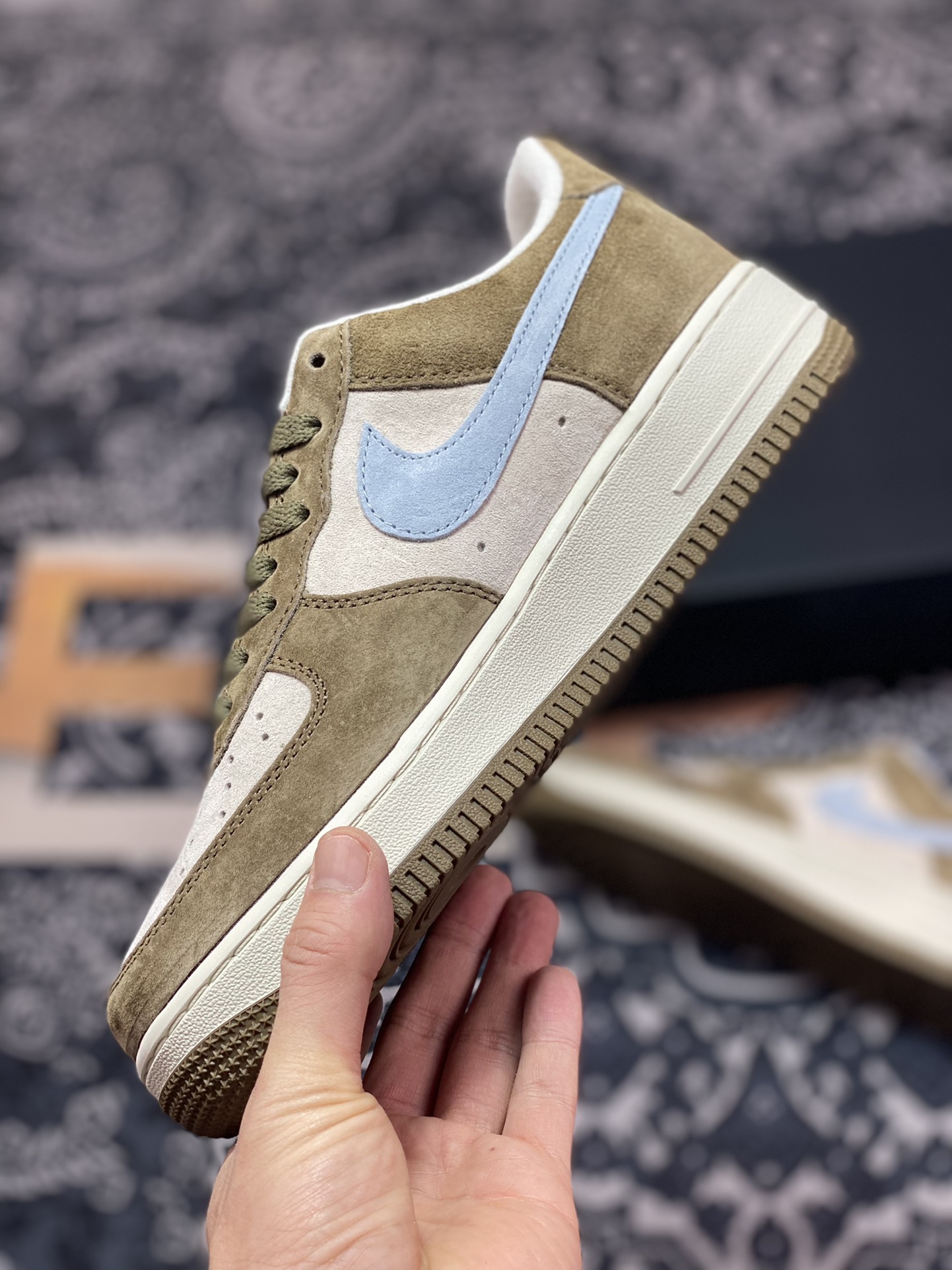260 Nike Air Force 1′07 Low Suede”Moss Green/Grey”空军一号板鞋“麂皮青苔绿灰蓝”ZB2121-101