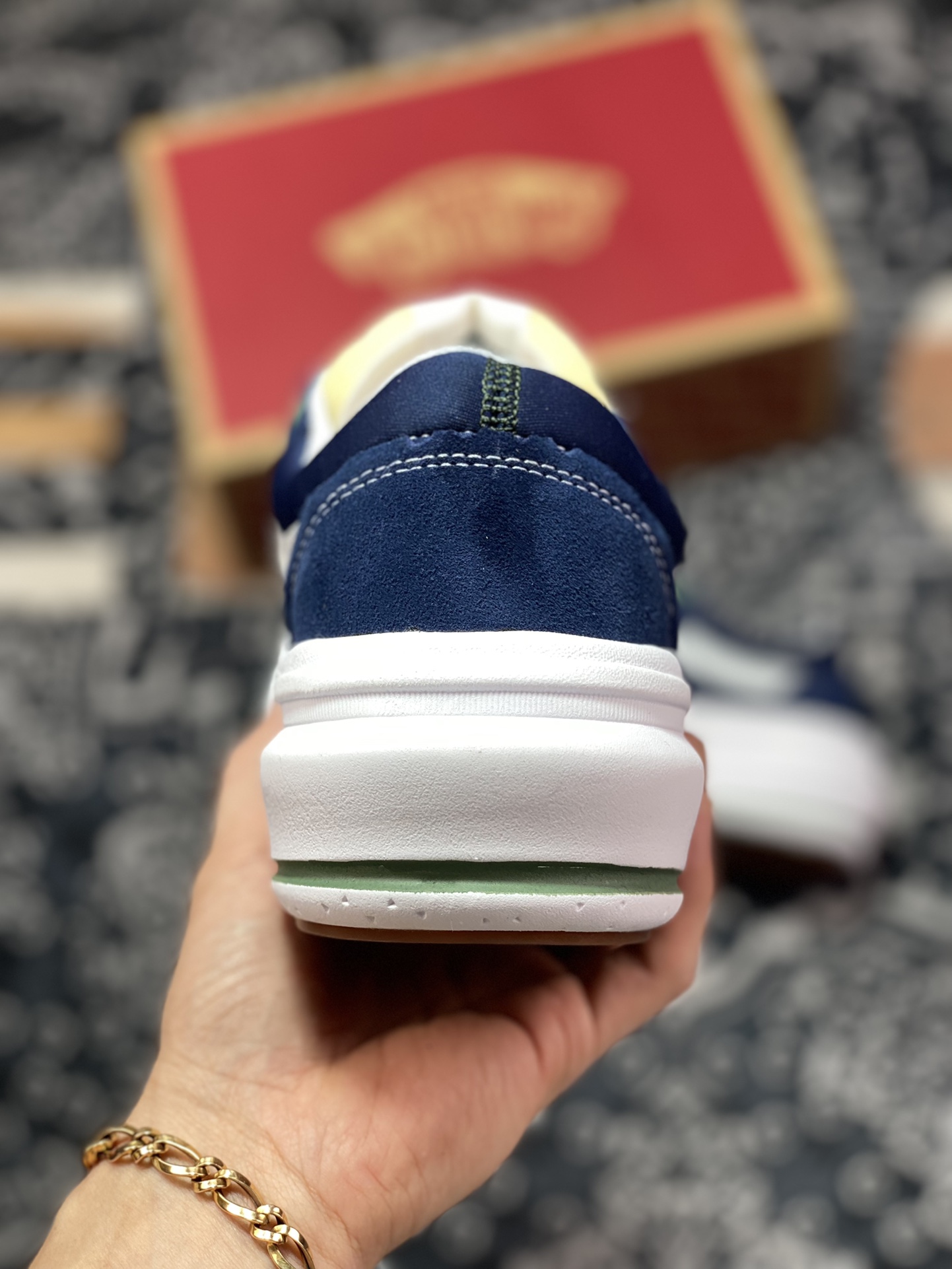 Vans navy blue thick-soled ultra-light Vans Old Skool Overt CC ultra-light thick-soled height-increasing shoes