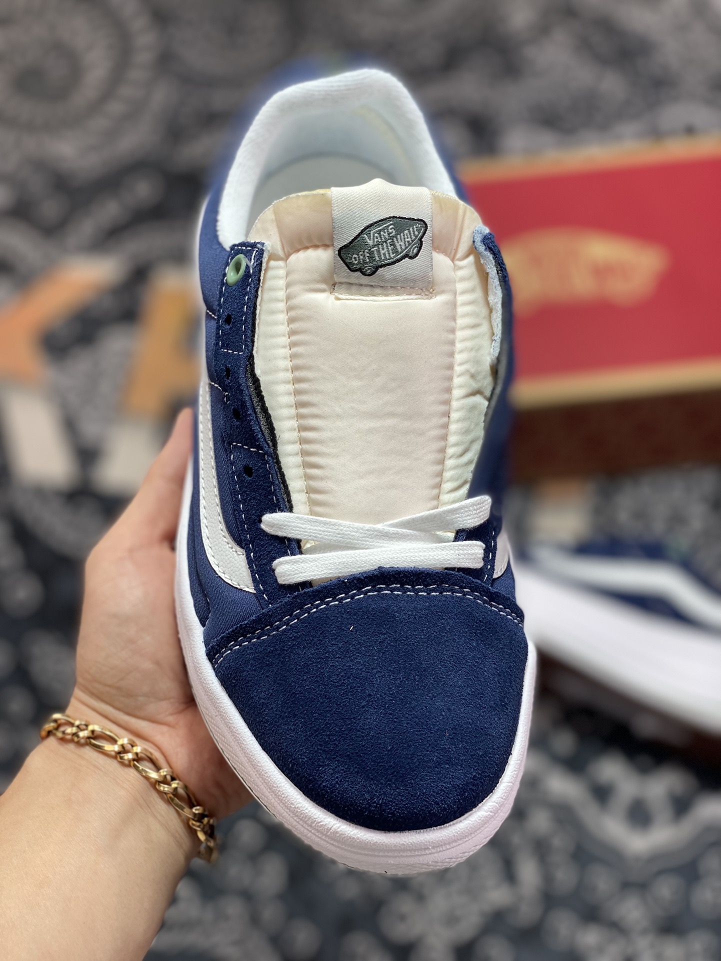 Vans navy blue thick-soled ultra-light Vans Old Skool Overt CC ultra-light thick-soled height-increasing shoes